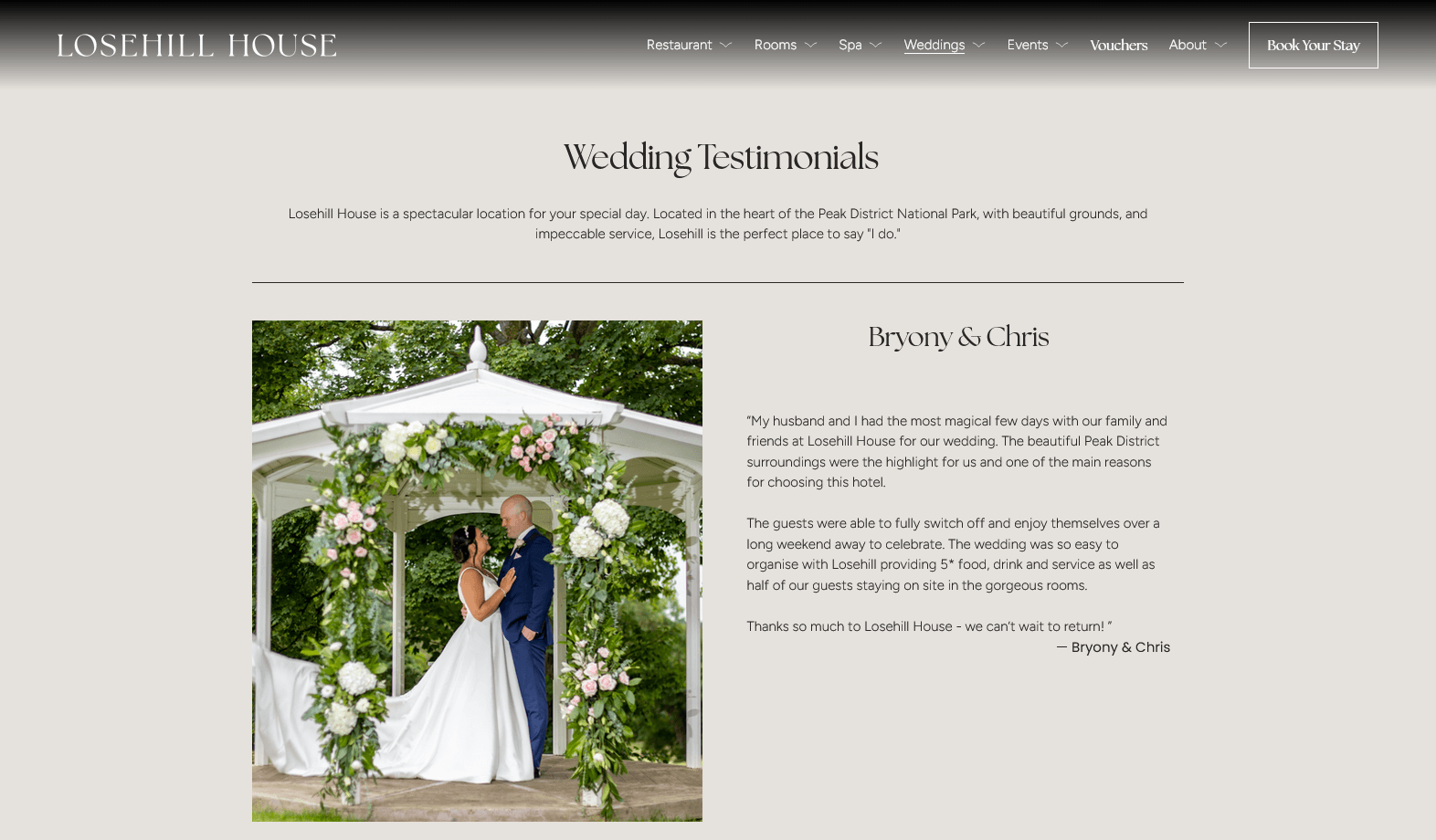 Wedding Testimonials