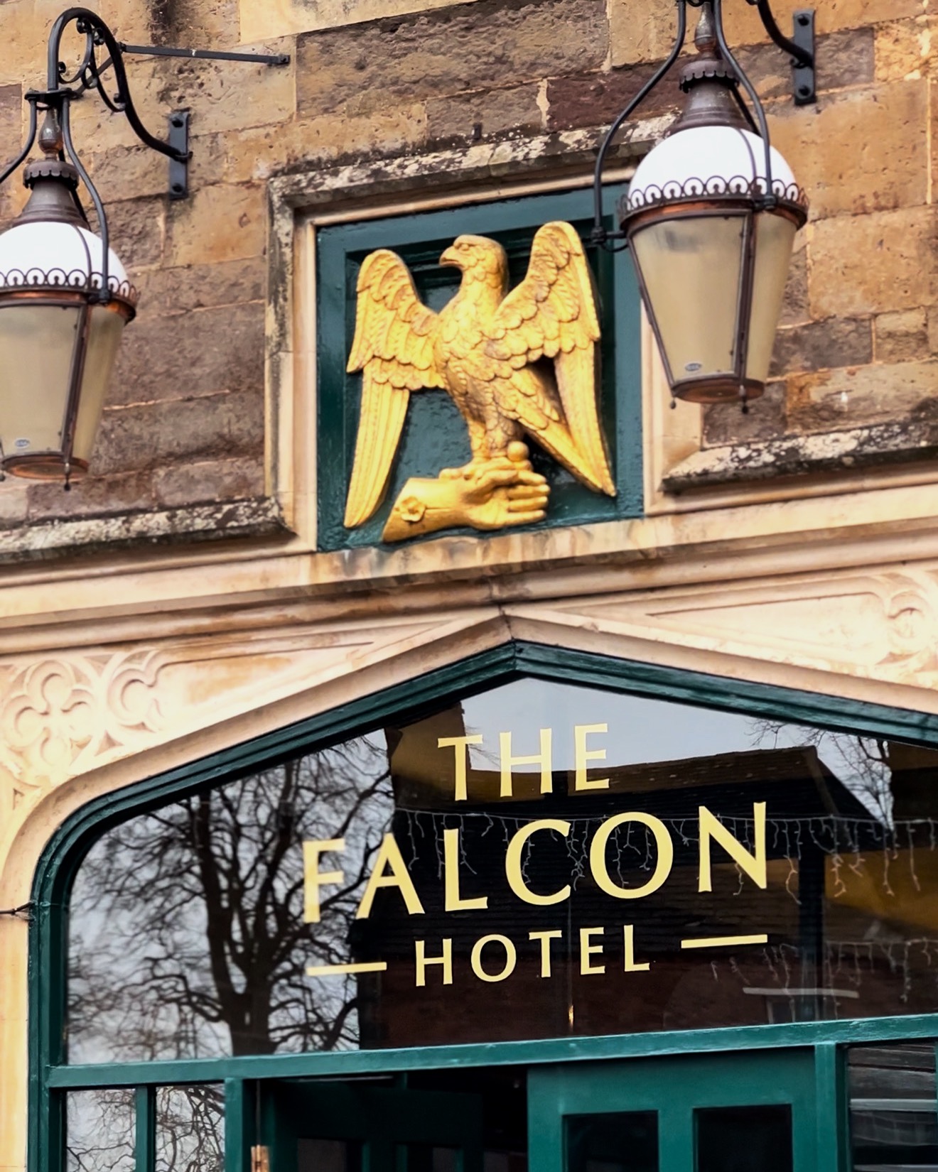 Image of the entrance to the Falcon Hotel